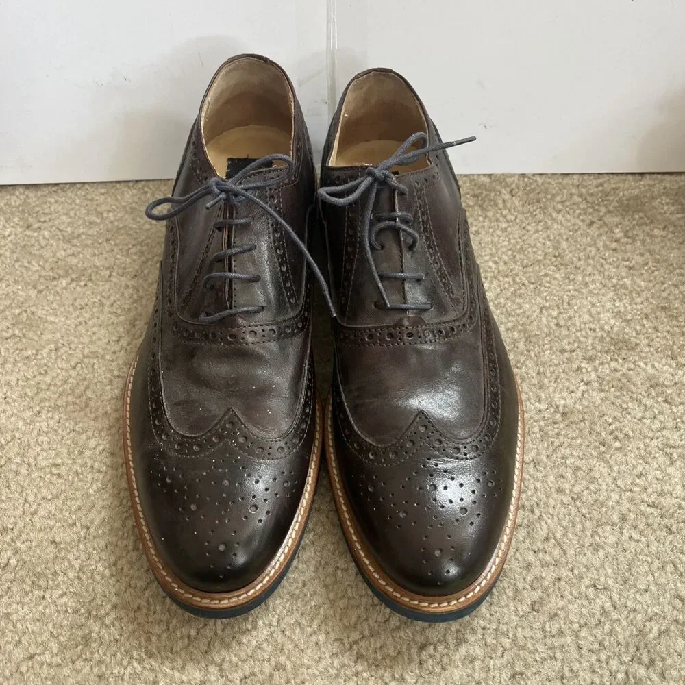 To Boot New York Adam Derrick Wingtip Brogue Shoes Sz 12 Brown Leather Business
